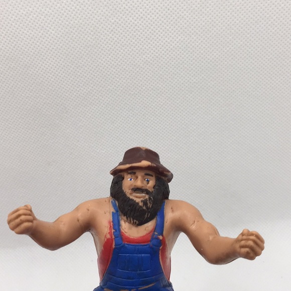 Vintage LJN Titan Sports WWF WWE Rubber Thumb Wrestler Hillbilly Jim 4" 1985 - Picture 8 of 9